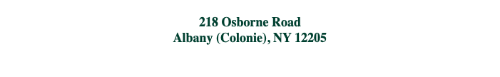 
218 Osborne Road
Albany (Colonie), NY 12205 
